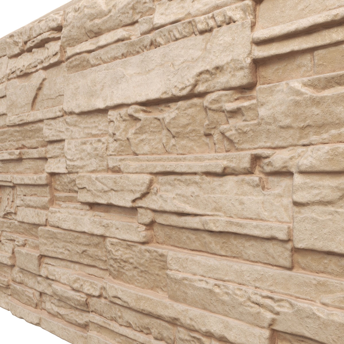 Ekena Millwork 48 5/8"W x 24 3/4"H x 1 1/4"D Cascade Stacked Stone, EverStone Faux Stone Siding Panel, Ocean Floor