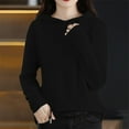 thumbnail image 2 of JJHGVB Hooded Sweater Women Thermal Sweater for Women Pull Over Sweaters Womens Women Sweaters Sweater Top Ladies Sweaters for Winter Sweater Women Black 2XL, 2 of 4