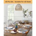 thumbnail image 5 of 15 Inch Round Placemats Set of 4, Thanksgiving Fall Non Slip Heat Insulation PP Table Mats, Orange Blue Pumpkin Maple Leaf Washable Place Mats for Kitchen Dining Party Table Decor, 5 of 7