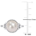 thumbnail image 4 of Miabella 9-9.5mm White Round Cultured Freshwater Pearl Sterling Silver Cocktail Ring, 4 of 6