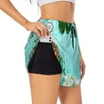 thumbnail image 2 of Disketp Tropical Pineapple Print Women's Shorts Workout Shorts for Athletic Gym Running Shorts with Phone Pockets XX-Large, 2 of 8