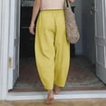 thumbnail image 6 of Kvture Women's Harem Pants High Waisted Baggy Boho Summer Pants for Travel Vacation Loose Trouser Pantalon Confortable Yellow Pant L, 6 of 9