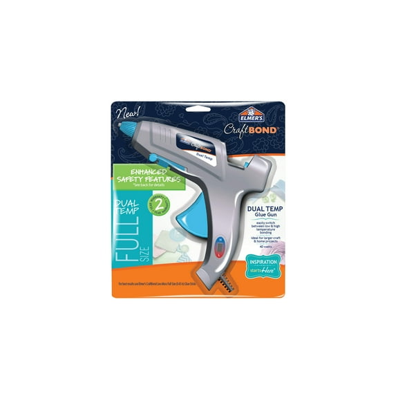 Elmer's Enhanced Safety Hot Glue Gun, Dual Temp, Full Size, 40W