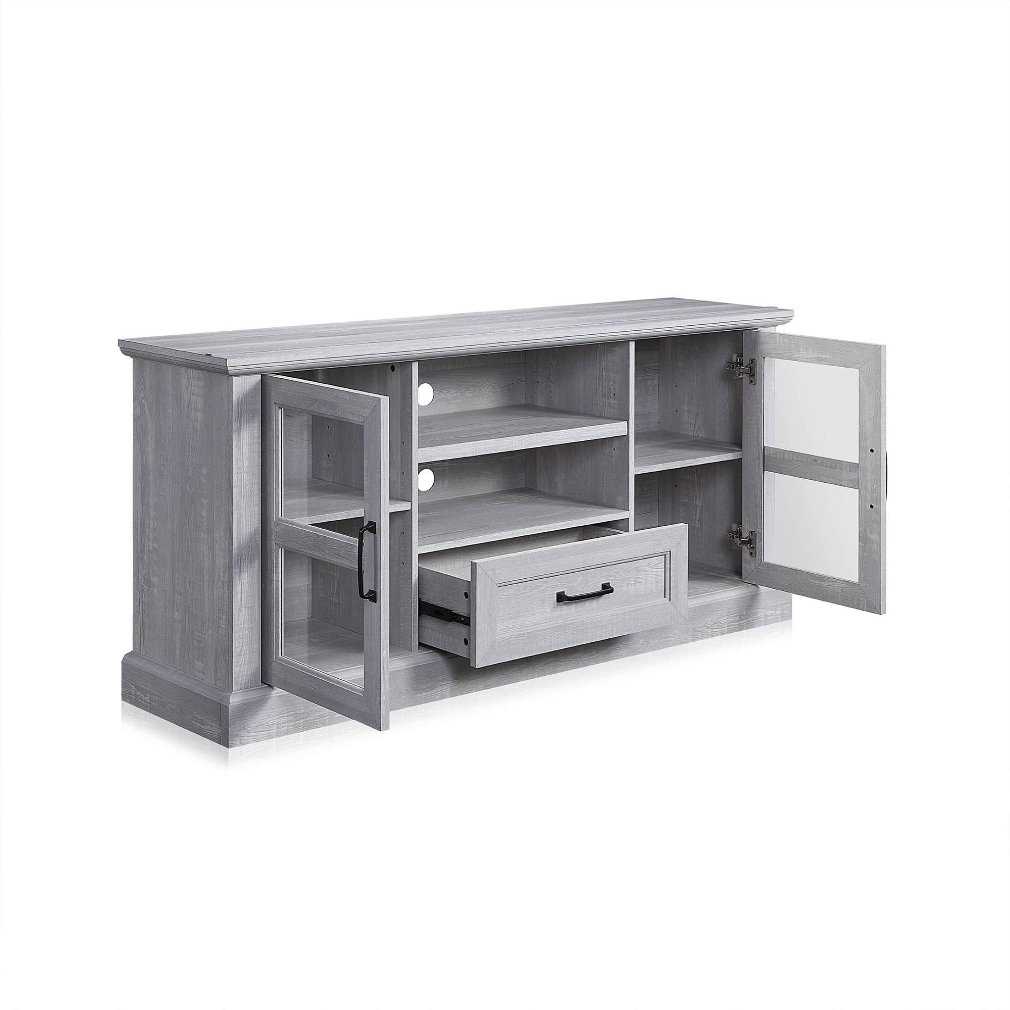 BELLEZE Rustic Modern TV Stand - Trussati (Stone Gray) - image 4 of 7