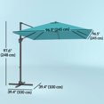 thumbnail image 3 of Outsunny 8'x8' Square Patio Hanging Offset Umbrella w/ Cross Base Blue, 3 of 10