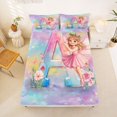 thumbnail image 5 of jejeloiu Magical Cute Girls Full Size Sheets For Kids,Girls Personalized Initial A Bed Sheets,4-Piece, 5 of 6