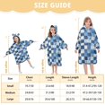 thumbnail image 4 of FORMRS Wearable Blanket Hoodie with Sleeves for Kids Cozy Flannel Sweatshirt, Blue and Gray Plaid Pattern, 4 of 7
