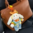 thumbnail image 4 of Cute Bunny Plush Keychain with Crochet Hat & Overalls – Soft Stuffed Animal Bag Charm for Kids & Adults, Kawaii Rabbit Pendant for Backpacks, Keys, School Bags & G, 4 of 5