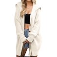 thumbnail image 3 of Women'S Button Down Cardigan Sweaters Oversized Lapel Chunky Warm Loose Soft Knit Outwear Apricot M, 3 of 7