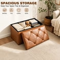 thumbnail image 3 of Nnovaroom 30 Inches Ottoman with Storage,Folding Storage Ottoman Bench,Load 400lb, for Living Room & Under Bed Storage, Faux Leather,Brown, 3 of 8