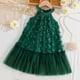 thumbnail image 2 of Arcos para Niñas de Moda Color Sólido Cuello Colgante Vestido de Malla Tridimensional para 3-10 Años Vestido de Fiesta de Niñas Niños, 2 of 9