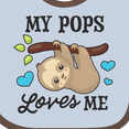 thumbnail image 4 of Inktastic My Pops Loves Me with Sloth and Hearts Boys or Girls Baby Bib, 4 of 4