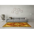 thumbnail image 3 of Ahgly Company Machine Washable Indoor Round Medallion Yellow Traditional Area Rugs, 7' Round, 3 of 4