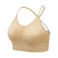 thumbnail image 2 of YWDJ Sleep Bras for Women Plus Size Pullover Comfy Bras No Wire Sports Bras Spaghetti Straps Full Coverage Bras Push up Low Support Hollow Gym Bras Padded Mesh Yoga Bras Comfy Wrap Solid Bras Beige S, 2 of 9
