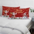 thumbnail image 3 of Red Christmas Pillow Covers, Linen Long Throw Pillow Case, Santa Snowman Xmas Gifts Snowflake Winter Holiday Pillow Protector Decorative Cushion Cover for Living Room/Bedroom 20" x 30", 3 of 8