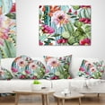 thumbnail image 4 of Designart Cactus Pattern Watercolor - Floral Throw Pillow - 12x20, 4 of 5