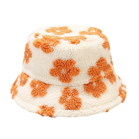 

Dadaria Beret Hats for Women Autumn And Winter Floral Print Lambswool Warm Fisherman Hat White M Women