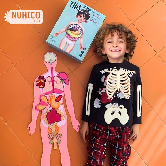 This is Me! Human Body Model for Kids – Extra Large Felt Anatomy Set with 30 Detachable Organs & Bones – Montessori Organ Match for Homeschool Anatomy, Classroom Science & Educational Gift