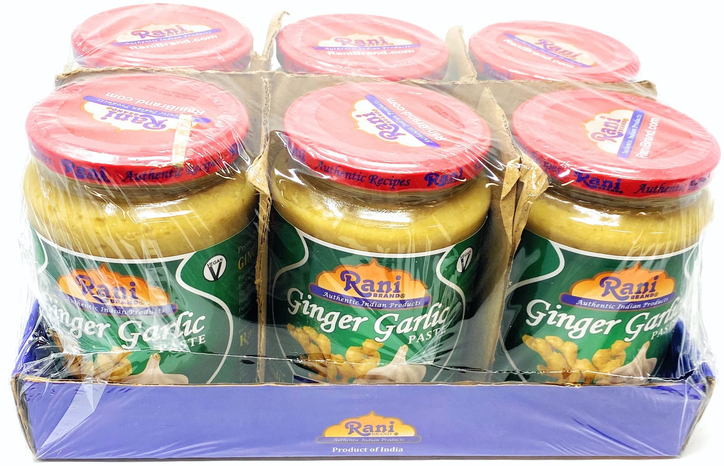 Rani Ginger Garlic Cooking Paste 26.5oz (750g) Glass Jar, Pack of 5+1 FREE ~ Vegan | Gluten Free | NON-GMO | No Colors | Indian Origin