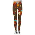 thumbnail image 4 of Thanksgiving Turkey Print Women's Leggings Soft Breathable Stretchable High Waist Workout Yoga Pants For Everyday Comfort, 4 of 4