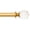 Gold, variant on Curtain Rod clear acrylic plexiglass finials Gold Adjustable drapery rod 76 to 140 cm with 3 piece curtain brackets. 30 to 55 inch length.