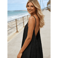 thumbnail image 4 of Women's Backless Cami Dresses Cami Lounge Dress Backless Solid Color Sleeveless House Dress Long Sundress with Back Tie, 4 of 6