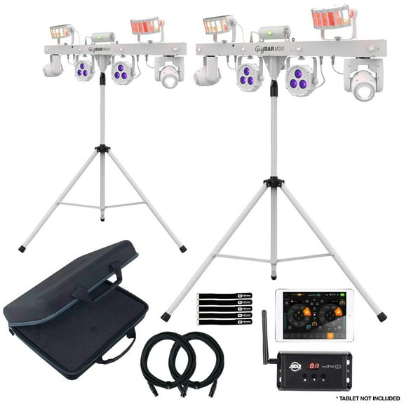 (2) Chauvet DJ GigBar Move White 5-in-1 Ultimate Effect Light Systems with American DJ myDMX Go Wireless Lighting Control App Package
