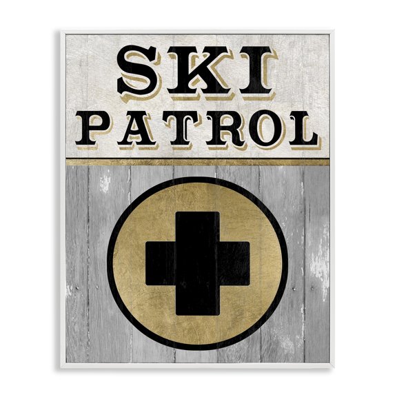 Stupell Industries Farmhouse Ski Patrol Medical Skiing White Framed Giclee Art, 16 x 20, by Livi Finn