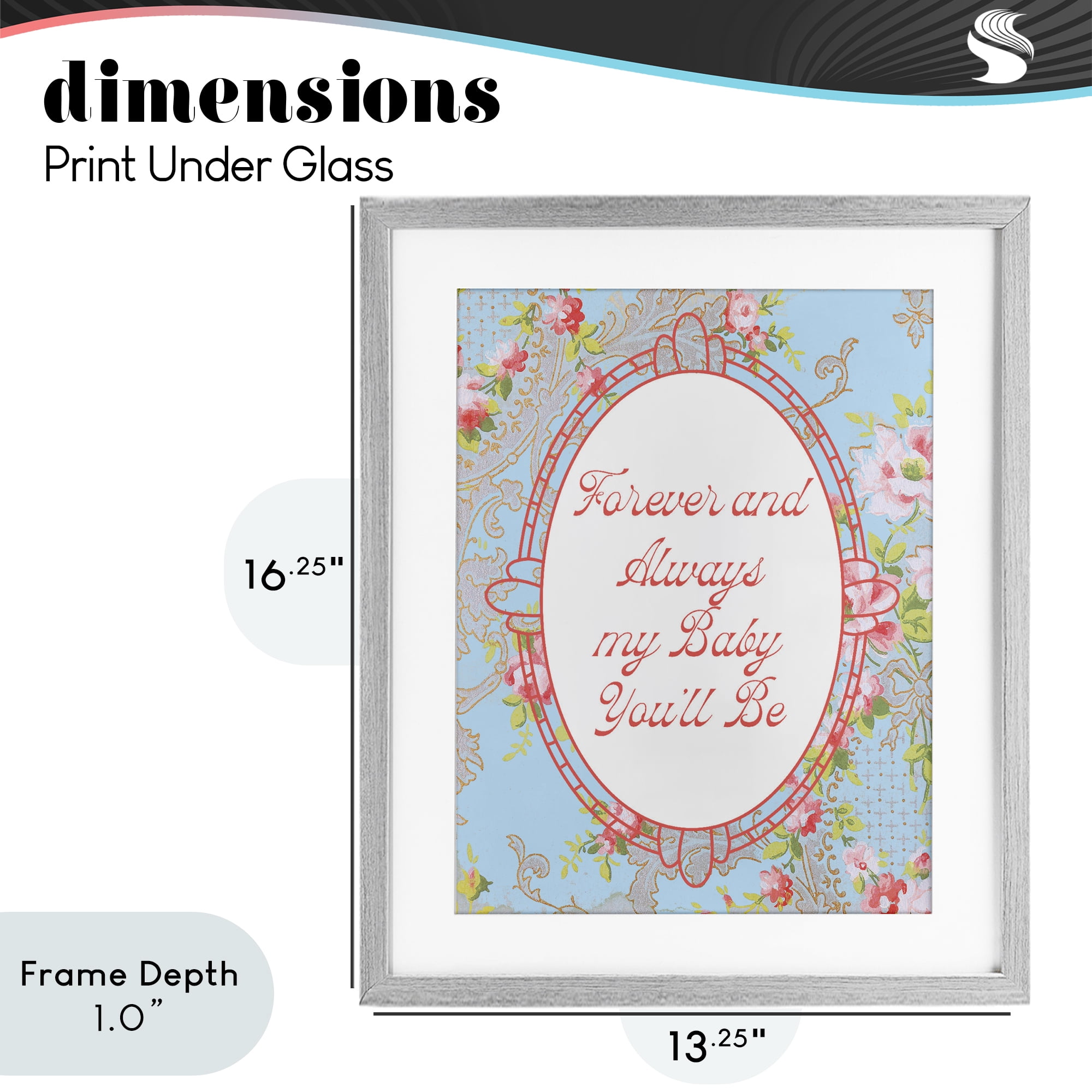 Stupell Industries Forever And Always My Baby Gray Framed Print Under Glass, design by Lil' Rue
