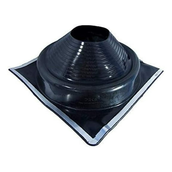 Metal Roof Pipe Flashing Boot Kit - 9-20" OD, Black Square Base - Includes Screws, Hex Bit Driver & Gloves