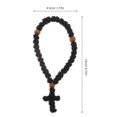 thumbnail image 2 of Prayer Braided Cross Bracelet Catholic Bracelets for Communion Black Woven Rope with Wood Beads 1Pack, 2 of 5