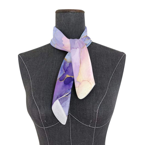 Square Scarf 24x24 Inch Celestial Lavender Gold Silky Satin Sun Protection Neck Scarf for Women Multi-Purpose Head Wrap Bandana for Hair Bag Decoration