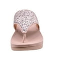 thumbnail image 3 of FitFlop Olive Glitter Women's Toe Post Sparkly Sandal in Rose Size 7, 3 of 5