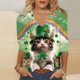 thumbnail image 1 of TaTaai Women St. Patrick's Day Print Loose V-Neck 3/4 Sleeve Top Casual Fashion T-Shirt Ladies Spring Daily Holiday Wear Lightweight Breathable Non-See-Through No Fading Stylish Top Gift, 1 of 5