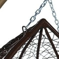 thumbnail image 6 of LeisureMod Hanging Swing Chair Two-Person Seater Teardrop Design Weave Pattern in Brown Stainless Steel Frame with Removable Cushion for Indoor and Outdoor Recluse Collection in Light Grey, 6 of 8
