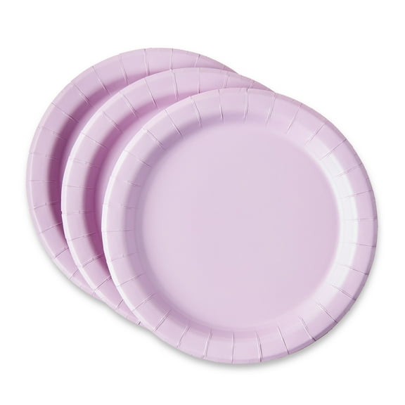 Disposable Lilac Party Paper Plates, Serves 24, 7", by Way To Celebrate