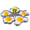 thumbnail image 1 of Egg Ring Molds for Cooking - 5Pcs Stainless Steel Ring Mold Egg Rings for Griddle Egg Rings - Heart, Flower, Star Egg Round Ring Set Mickey Mouse Kitchen Accessories Breakfast Kit Egg Molds, 1 of 5
