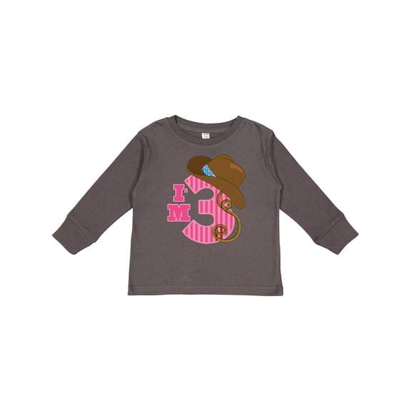 Inktastic 3rd Birthday 3 Year Old Cowgirl Girls Long Sleeve Toddler T-Shirt