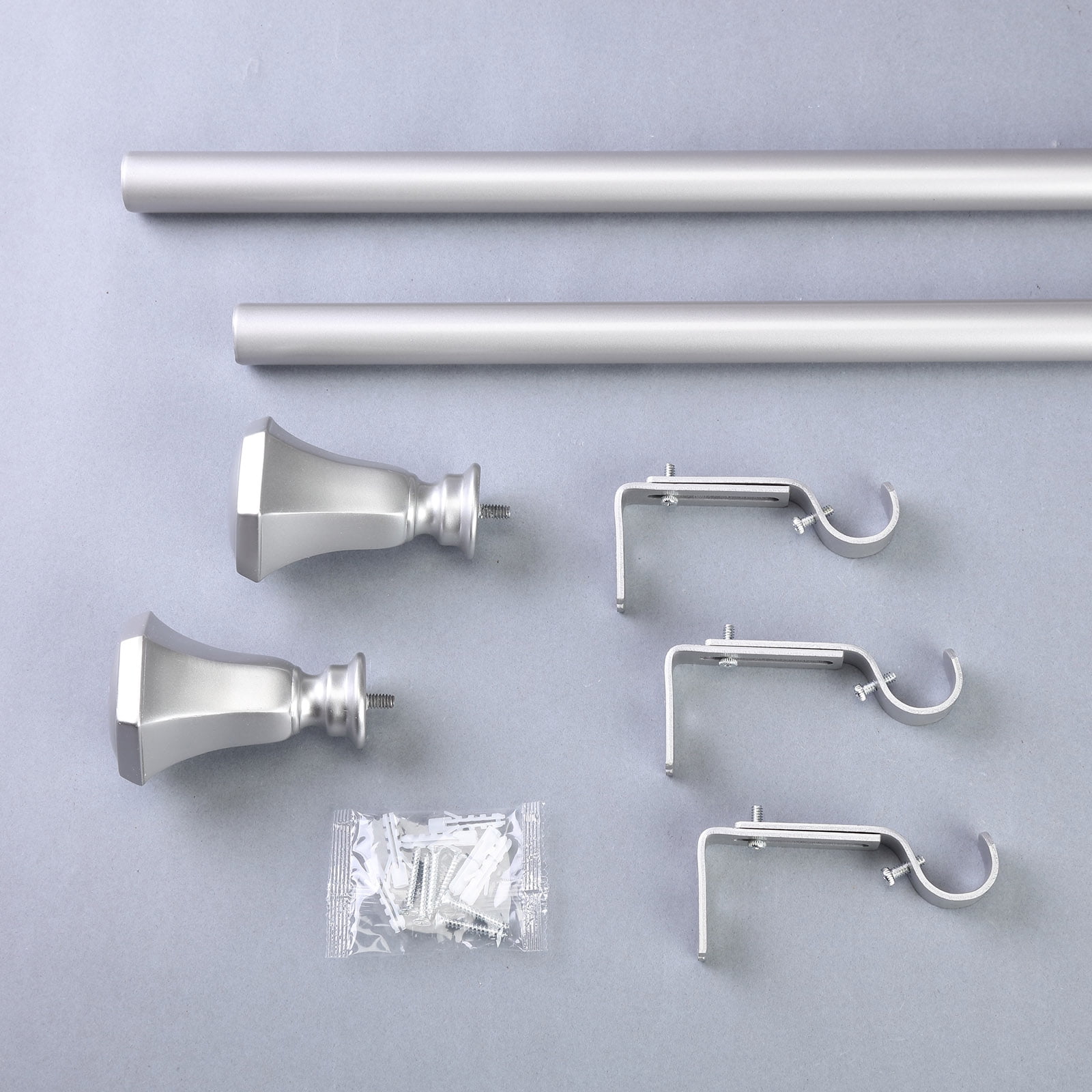 BalsaCircle 42-126-Inch long Adjustable Metal Curtain Rod Set Teardrop Finials - Wedding Party Home Window Decorations
