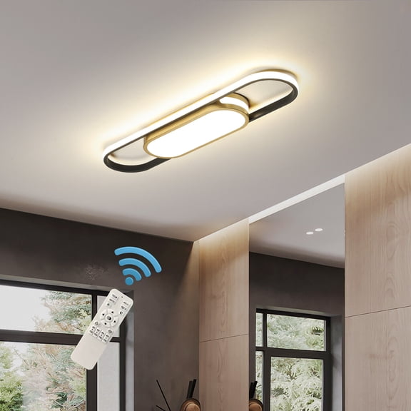 Modern LED Flush Mount Ceiling Lights Dimmable LED Ceiling Lamp W/Remote Control