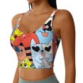 thumbnail image 2 of Hirioo Funny Cats for Women's Sports Vest with Full-Print Design, Stretchy Fabric and Removable Pads-XX-Large, 2 of 8