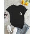 thumbnail image 2 of Camisetas De Manga Corta Para Mujer, Camisetas De Verano Para Deportes, Pesca, SenderismoWomen's Casual Star Print T-Shirt - Comfy Crew Neck Short Sleeve, Stretchy Polyester Blend, Machine Washable, 2 of 6