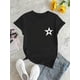 thumbnail image 2 of Camisetas De Manga Corta Para Mujer, Camisetas De Verano Para Deportes, Pesca, SenderismoWomen's Casual Star Print T-Shirt - Comfy Crew Neck Short Sleeve, Stretchy Polyester Blend, Machine Washable, 2 of 6