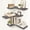 Rustic Grey, variant on Black 3 Tier L-Shaped Corner Floating Wall Shelves Set for Bathroom Kitchen Living Room
