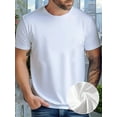 thumbnail image 5 of A comfortable American solid-color short-sleeved crew collar T-shirt - a simple and elegant summer sports men's T-shirt, machine washable, S-XXL, 5 of 5