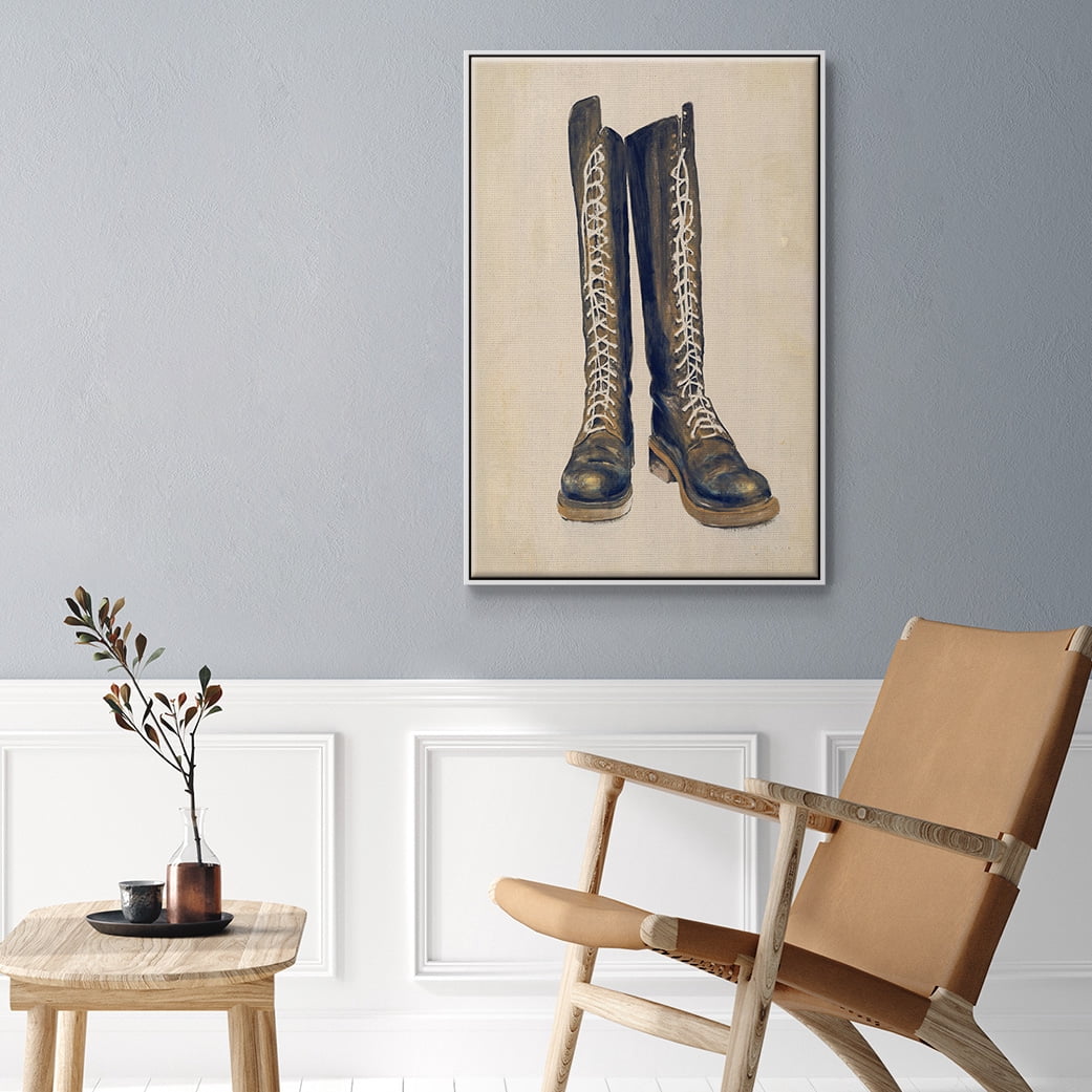 The Shoe Fits III V1 Framed Premium Gallery Wrapped Canvas - Ready to Hang - 27 x 41 - White Floating Frame