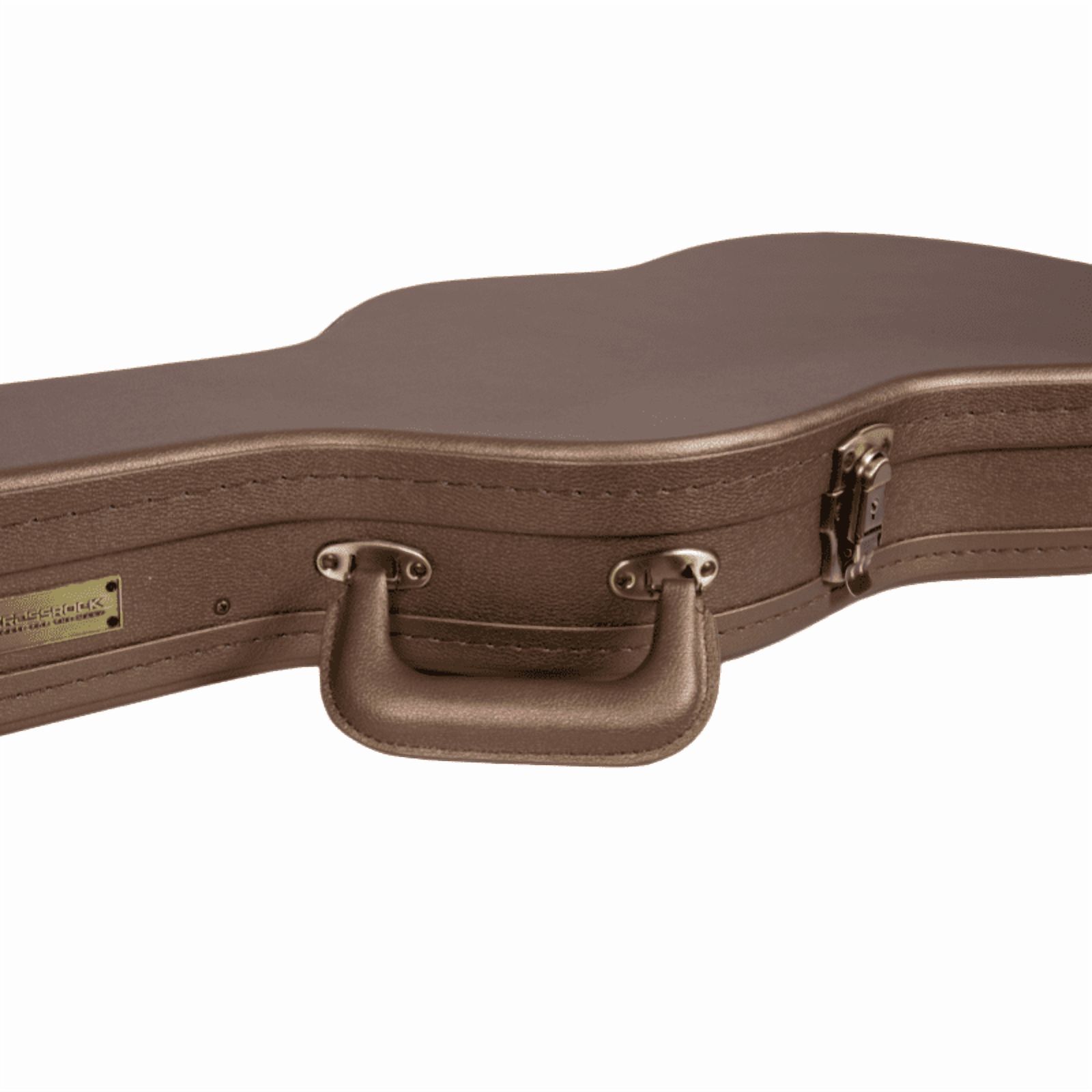 Crossrock Designer Series- Universal Wooden Case for Stratocaster and Telecaster Electric Guitars- Security Lock, Metal Feet, Storage Space- Chocolate Brown
