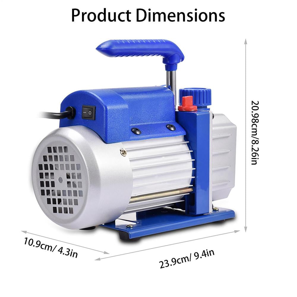 110V 1/4HP 4CFM Single Stage Rotary Vane Air Vacuum Pump and R134a AC Manifold Gauge Set Kit for HVAC Air Conditioning Refrigeration Recharging