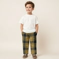 thumbnail image 2 of KPOPLK Boys Plaid Pants Boys Girls Printed Plaid Pants with Pockets Drawstring Elastic Waist for Christmas(9-12 Months,I26-Yellow), 2 of 8
