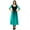 Aqua Blue, variant on Bimba Chic Designer Dress Long Georgette Kurta Flaired Zig-Zag Party Wear Kurti